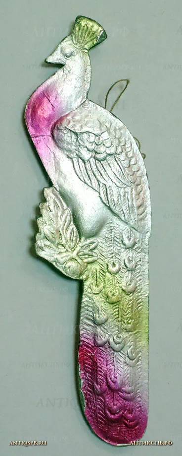 Елочная игрушка картонная "Жар птица". СССР. Вт. пол. ХХ века. №20385.3 [ПРОДАНО]